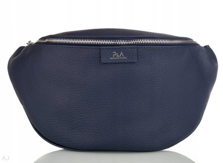 Saszetka damska skórzana S-PA L granatowa