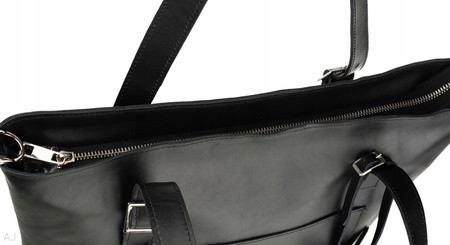 Torebka damska skórzana T-PRA czarna