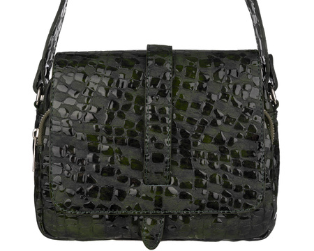 Torebka damska skórzana Canaletto T-690 zielona z efektem kropli