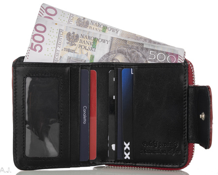 Portfel damski skórzany Canaletto P-1023 czerwony