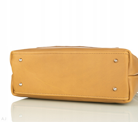 Torebka damska skórzana T-PRA miodowy brąz