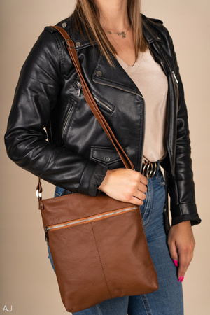 Torebka damska skórzana T-MID brązowa