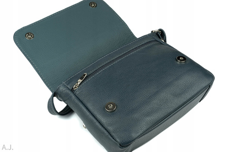 Torebka damska skórzana z klapką T-IW granat