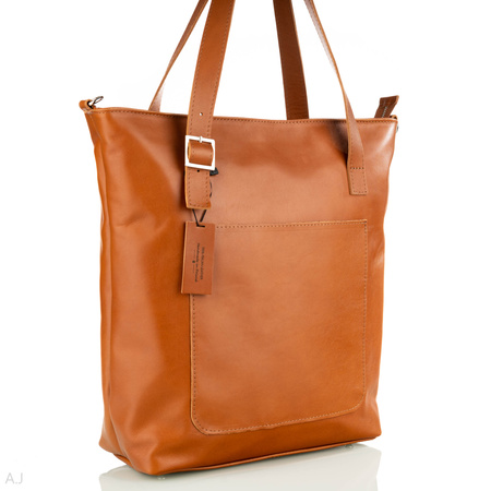 Torebka damska skórzana T-PRA camel