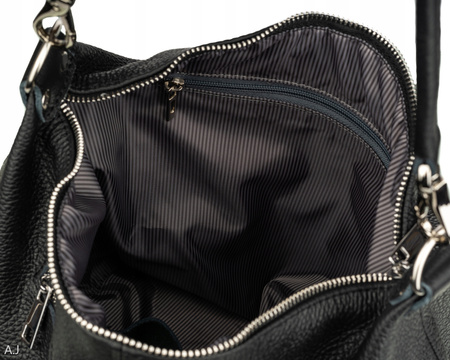 Worek damski skórzany T-MQ czarny