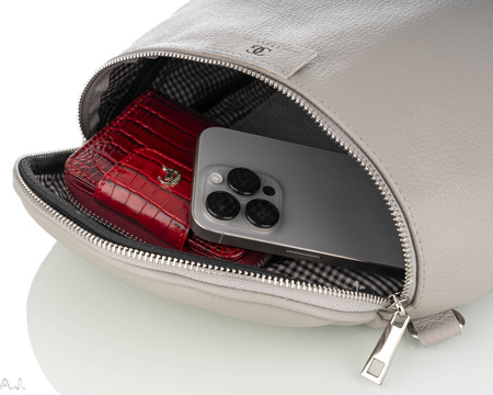 Torebka damska skórzana T-BAL JASNY POPIEL