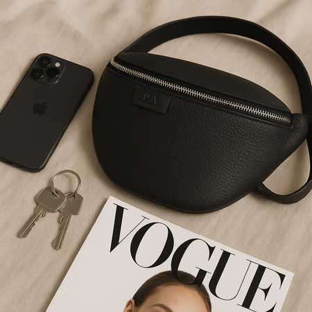 Saszetka damska skórzana S-PA camel + złoto