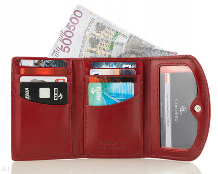 Portfel damski skórzany Canaletto P-1201 czerwony