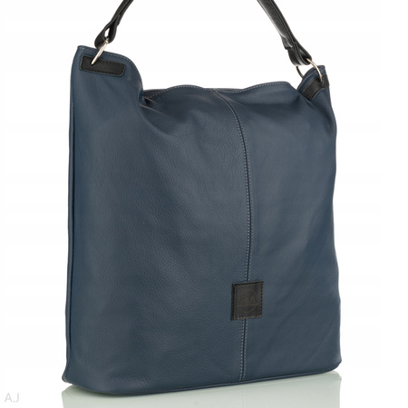 Worek damski skórzany T-PA granatowy
