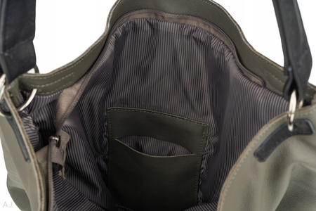 Worek damski skórzany T-PA szary