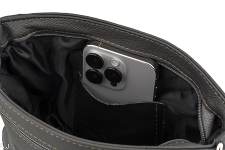 Torebka damska skórzana T-IWBA ciemny szary