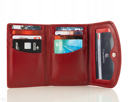 Portfel damski skórzany Canaletto P-1201 czerwony