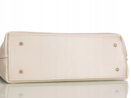 Torebka damska skórzana T-PRA perłowy