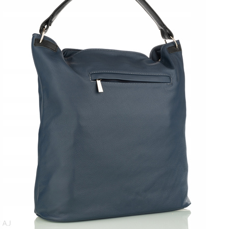 Worek damski skórzany T-PA granatowy