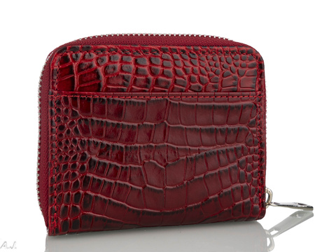 Portfel damski skórzany Canaletto P-1023 Czerwony kroko