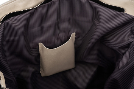 Torebka damska skórzana T-PRA perłowy