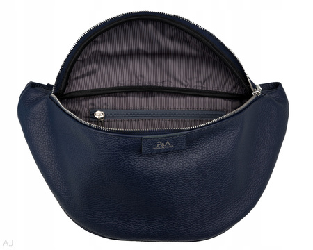 Saszetka damska skórzana S-PA L granatowa