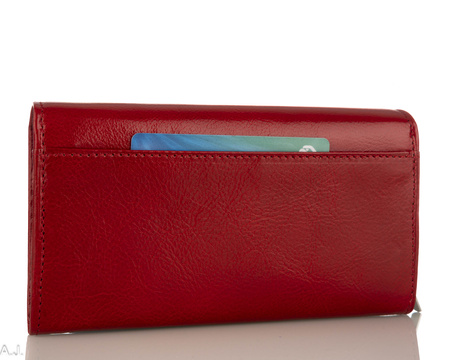 Portfel damski skórzany P-1634 czerwony