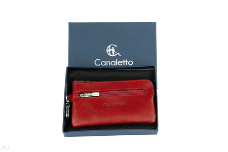 Etui na klucze skórzane P-67 czerwony