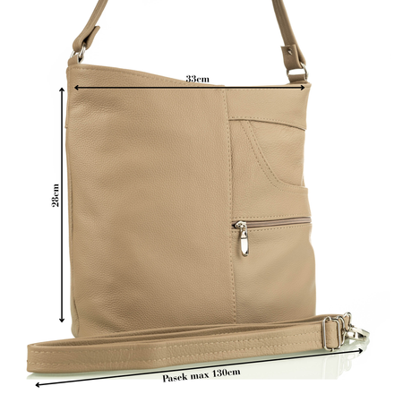 Torebka damska skórzana T-JD beż