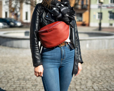 Saszetka damska skórzana S-PA L jasny fiolet