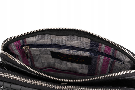 Torebka damska skórzana Canaletto T-830 czarny krokodyl