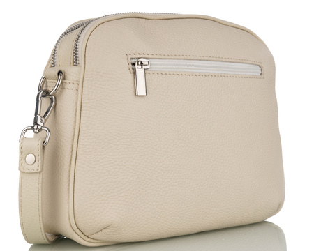 Torebka damska skórzana Canaletto T-808 beżowy z tłoczeniem