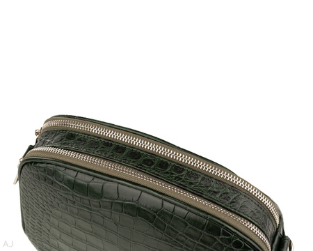 Torebka damska skórzana Canaletto T-808 zielony krokodyl