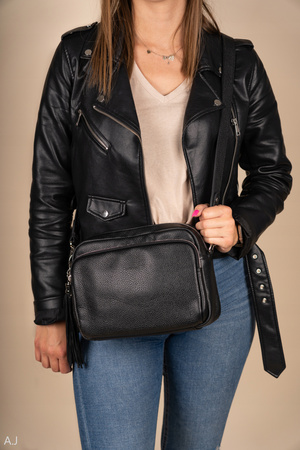 Torebka damska skórzana Canaletto T-850 beżowa z tłoczeniem