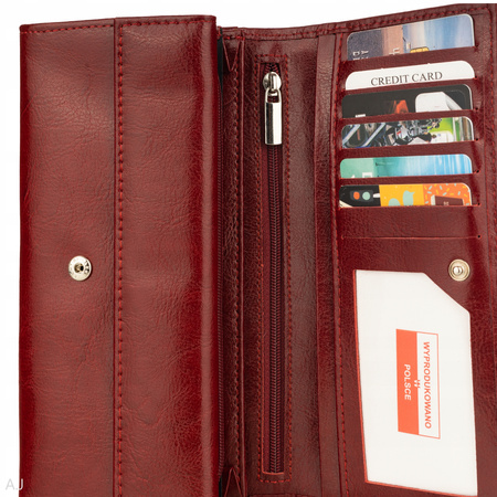 Portfel damski skórzany GB P-83 bordowy