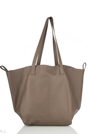 Worek damski skórzany T-ISL ciemny beż