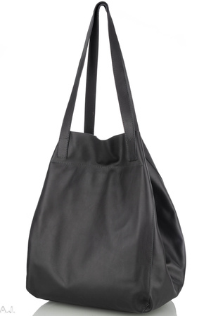 Worek damski skórzany T-ISL popiel