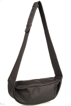 Nerka damska skórzana przewieszka ciemny popiel