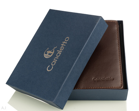 Portfel męski skórzany Canaletto P-1555 brązowy