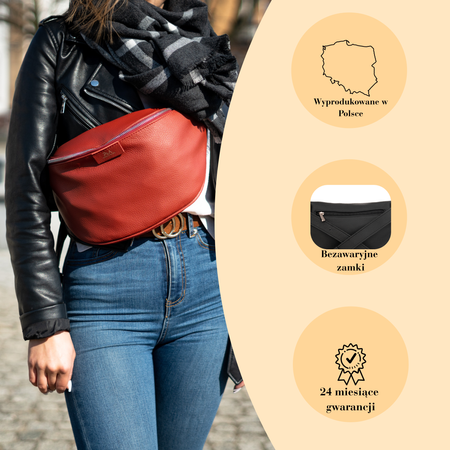 Saszetka damska skórzana S-PA L morski