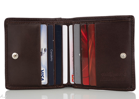 Portfel skórzany z kominkiem Canaletto P-1008 BRĄZ RFID