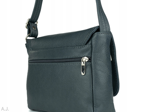 Torebka damska skórzana z klapką T-IW granat