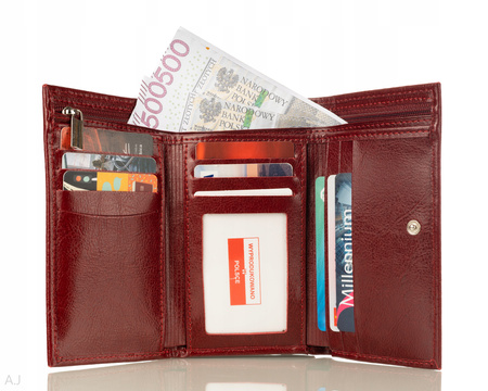 Portfel damski skórzany GB P-42 bordowy