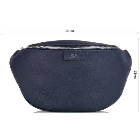 Saszetka damska skórzana S-PA L granatowa