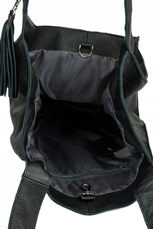 Worek damski skórzany T-EFE czarny