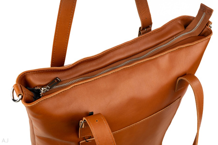 Torebka damska skórzana T-PRA camel