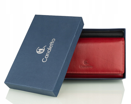 Portfel damski skórzany Canaletto P-1602 czerwony
