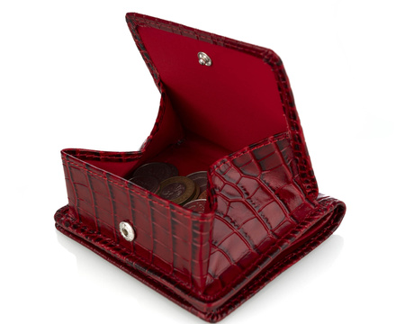 Portfel skórzany z kominkiem Canaletto P-1008162 CZERWONY KROKO RFID
