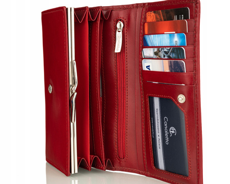 Portfel damski skórzany Canaletto P-1602 czerwony