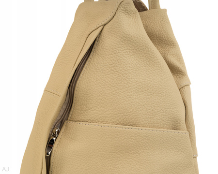 Plecak damski skórzany PL-JOA beżowy