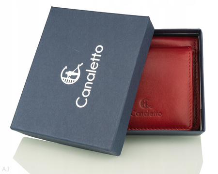 Portfel skórzany z kominkiem Canaletto P-1008 czerwony