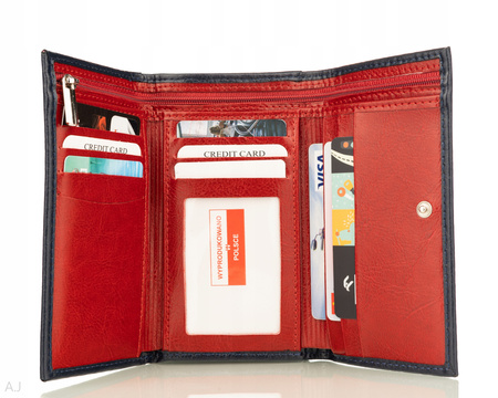 Portfel damski skórzany GB P-40 granatowy