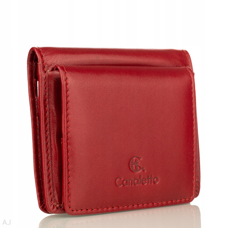 Portfel skórzany z kominkiem Canaletto P-1008 czerwony