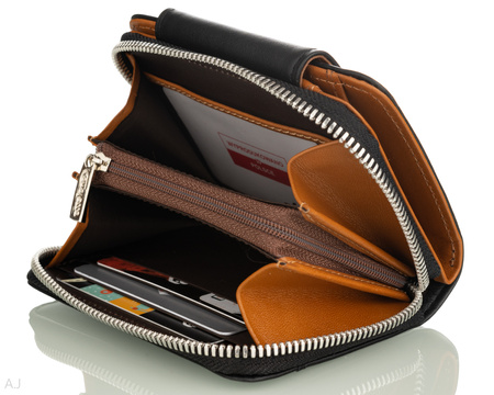 Portfel damski skórzany Canaletto P-1255 CZARNY + CAMEL