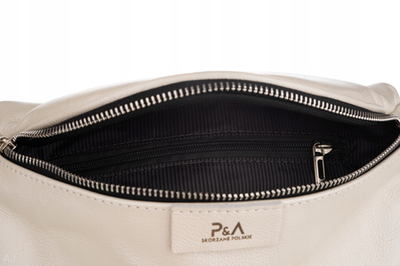 Saszetka damska skórzana S-PA perłowy